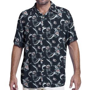 Margaritaville Men's Floral Hawaiian BBQ‎ Beach Button Up Shirt